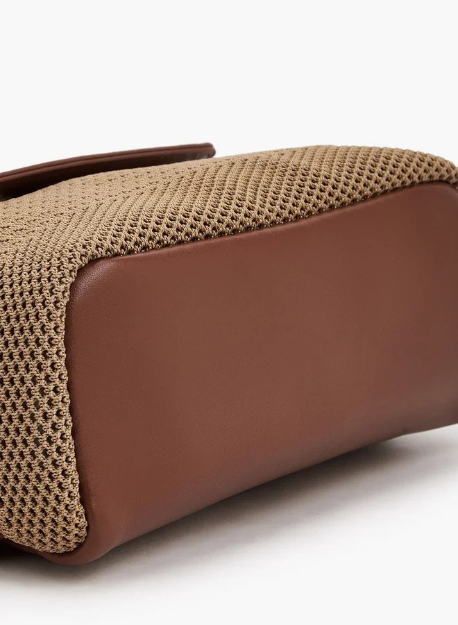 MISSY  Textured Backpack With Flap Closure  | Best Price UAE